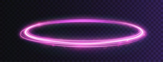 Jasnoróżowy Efekt świetlny Twirl Curve Różowej Linii świecące Różowe Koło Wektor Png