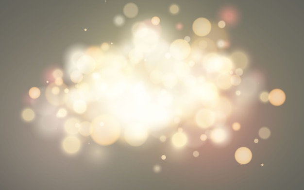 Jasny efekt bokeh. Świąteczne magiczne świecące tło. Projekt wakacje na Boże Narodzenie.