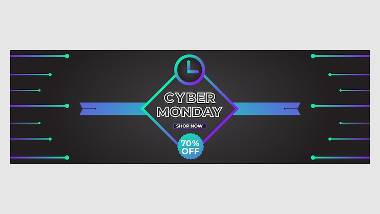 Wektor jasny gradient cyber poniedziałek sprzedaż baner promocyjny