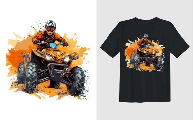 Jazda Ekstremalna Ilustracja Wektora Kreskówki Atv Jazda Ekstremalna Atv T Shirt Design