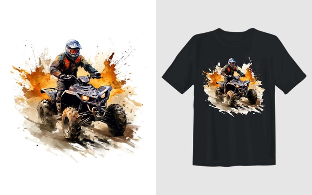 Plik wektorowy jazda ekstremalna ilustracja wektora kreskówki atv jazda ekstremalna atv t shirt design