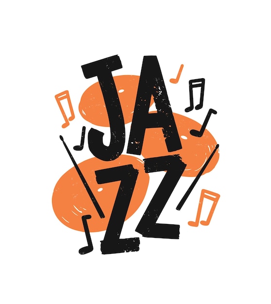 Plik wektorowy jazz ręcznie rysowane napis
