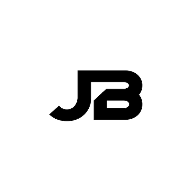 JB monogram logo projekt litery tekst nazwa symbol monochromatyczny logo alfabet znak prosty logo