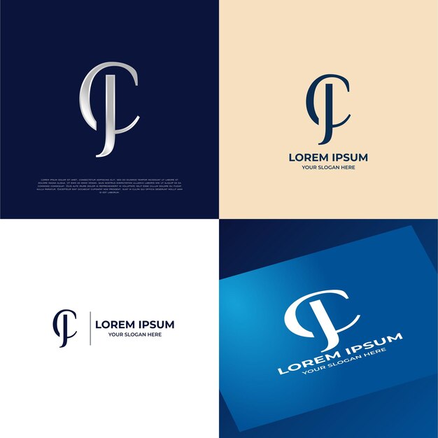 Plik wektorowy jc initial lettering modern luxury logo template for business