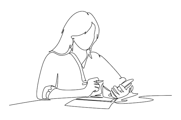 Jeden ciągły rysunek linii koncepcji smartfona Doodle ilustracja wektorowa