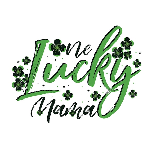 Plik wektorowy jedna szczęśliwa mama st. patricks typografia