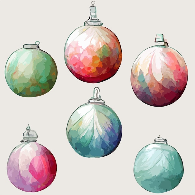 Jednolity wzór boże narodzenie bąbelki aquarelle kulki niekończący się wzór tła Multicolor