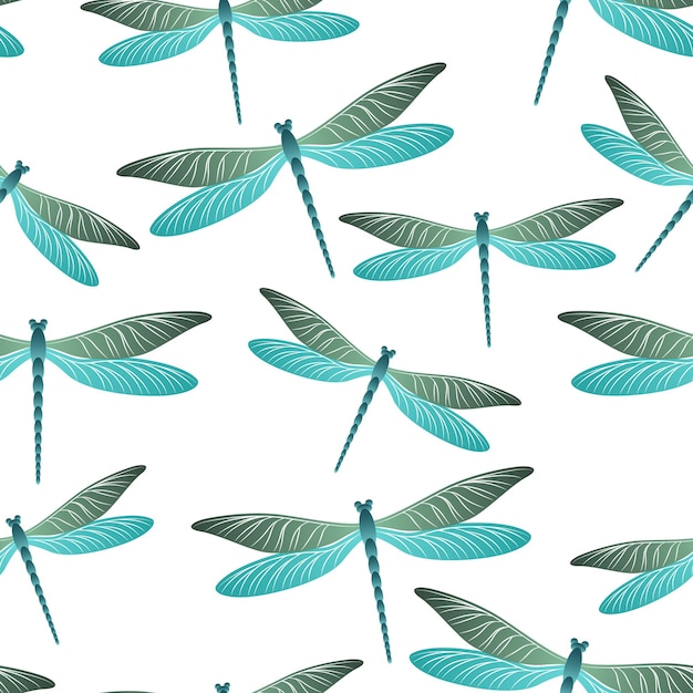 Jednolity wzór Dragonfly Letnia sukienka z nadrukiem z owadami do cerowania
