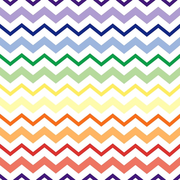 Jednolity wzór kolorowy zygzak Rainbow Chevron tło wektor ilustracja