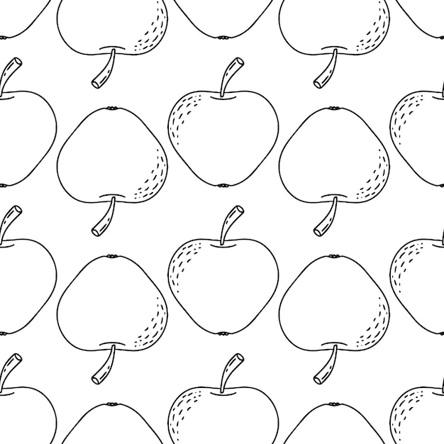 Jednolity wzór ręcznie rysowane doodle jabłko owoce