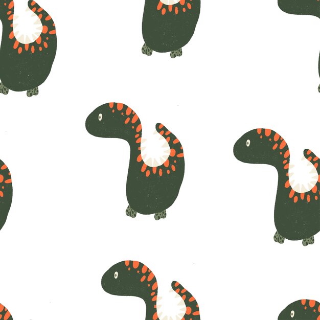 Jednolity wzór Śliczne dziecko dinozaura ręcznie rysowane