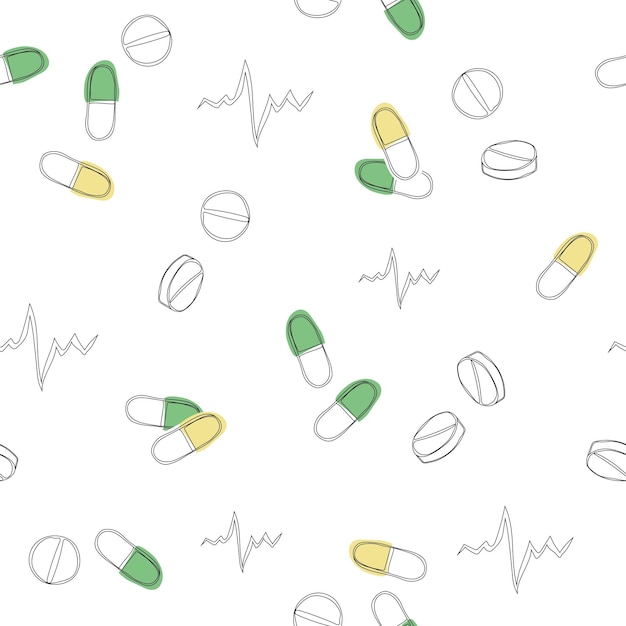 Jednolity Wzór Tabletek Medycznych. Tło Wykonane Z Kropkowanych Tabletek I Kapsułek