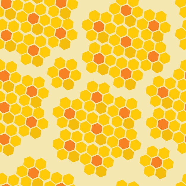 Jednolity Wzór żółtych I Pomarańczowych Plastrów Miodu