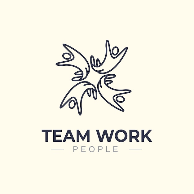 Jedność Ludzie Praca Zespołowa Koncepcja Projektowania Logo