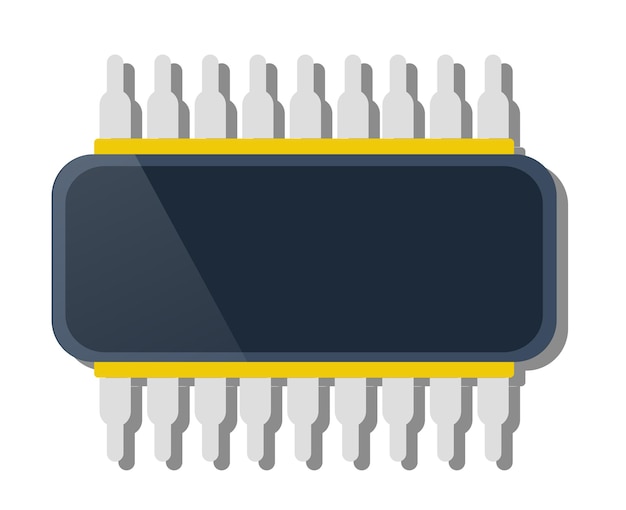 Plik wektorowy jednoukładowe urządzenie technologii mikroukład elektroniczny mikroukładu
