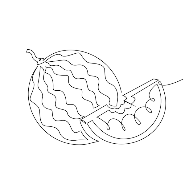 Jednowierszowe logo arbuza ciągłe