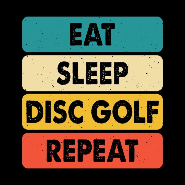 Jedz Sen Disc Golf Powtórz Zabawny Disc Golfer Retro Vintage Disc Golf Tshirt Design