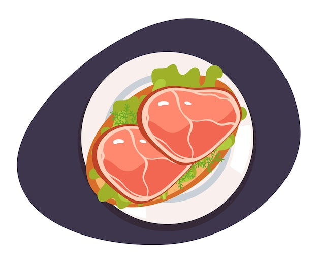 Jedzenie kanapkowe zdrowe śniadanie toast chleb izolowany zestaw ilustracja graficzna projektowania wektorowego