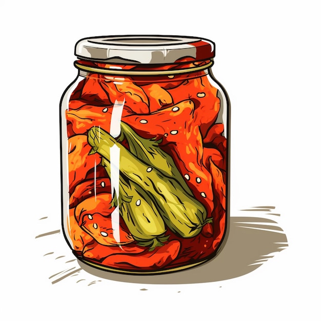 Plik wektorowy jedzenie koreańska ilustracja kimchi wektor gotowanie pikantna kapusta świeży pyszny design