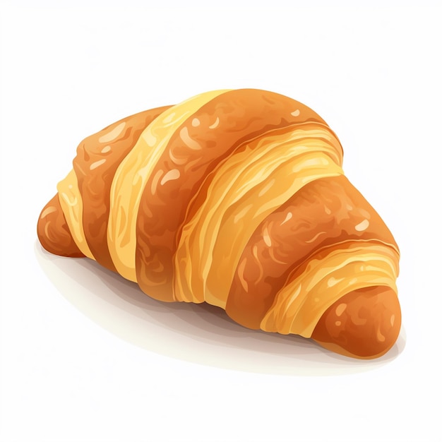 Jedzenie Słodki Croissant Deser Ciastka Piekarnia Ikona śniadanie Wektor Odizolowany Francuski Ilustracja