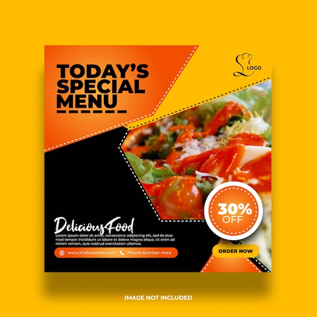 Jedzenie w restauracji zdrowe pyszne minimalne promocyjne media społecznościowe kolorowy post