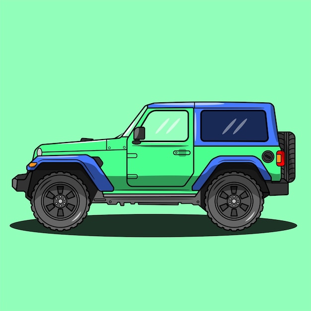 Jeep Safari Samochód Kreskówka Wektor Ikona Ilustracja