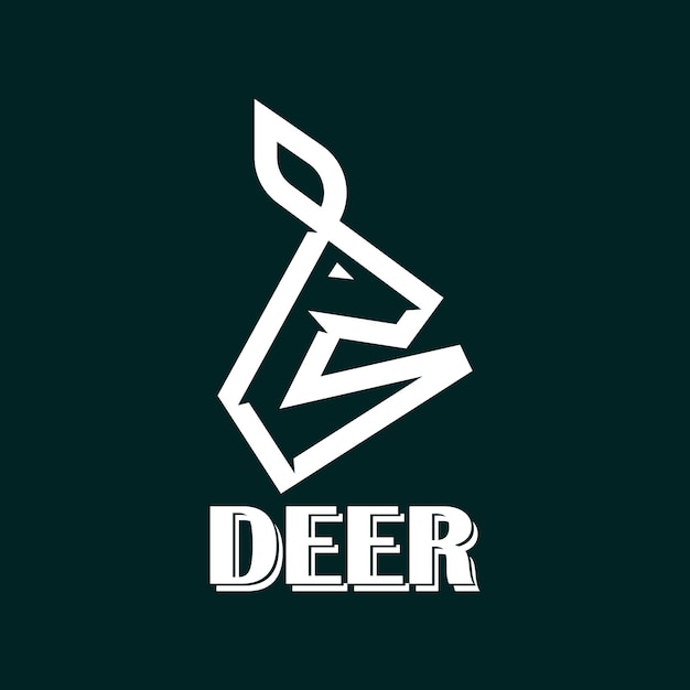Plik wektorowy jeleń łoś łowca las ikona zarys linii projektowanie logo