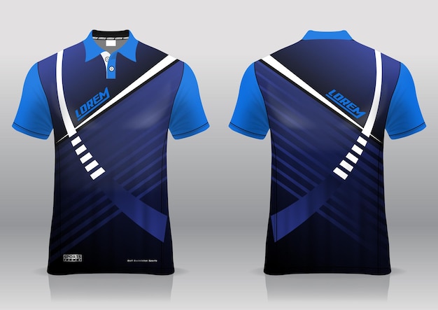 Jersey golf, widok z przodu iz tyłu, sportowy design