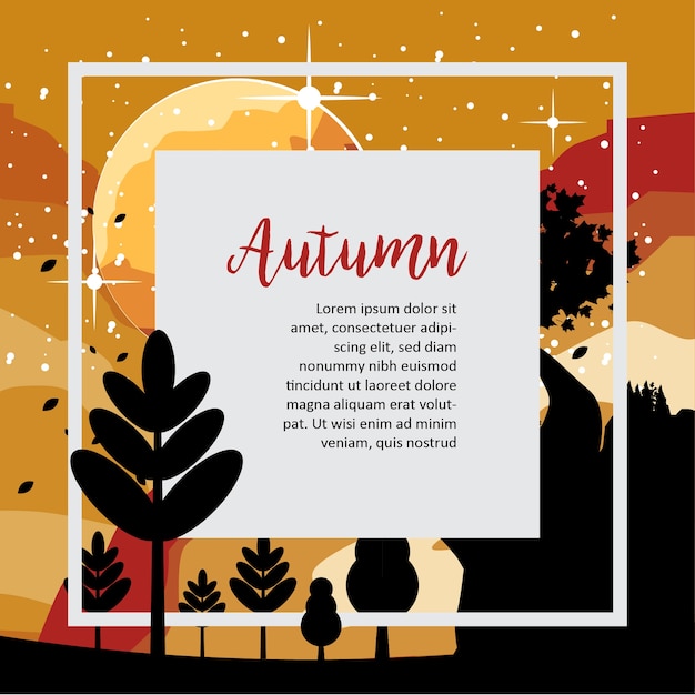 Plik wektorowy jesień krajobraz z tekstem