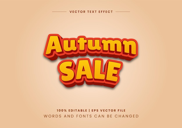 Jesienna wyprzedaż Edytowalny efekt tekstowy 3D