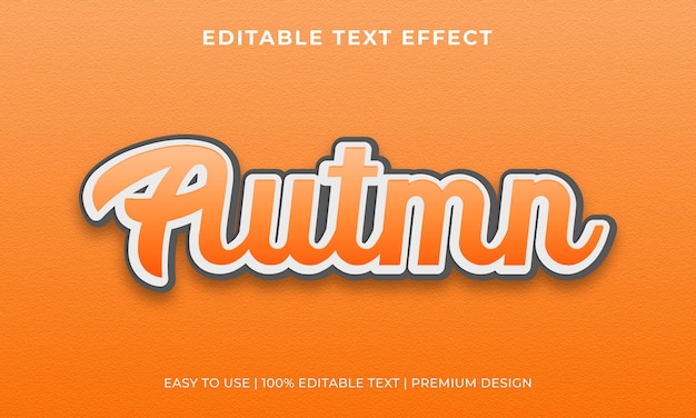 Plik wektorowy jesienny edytowalny efekt tekstowy 3d lub styl czcionki