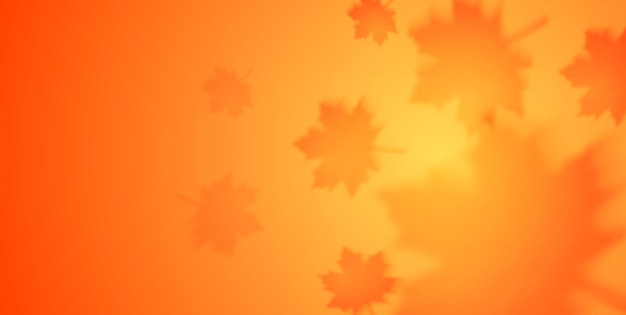 Jesienny pomarańczowy sztandar z zamazanymi liśćmi klonu. Tło wektor