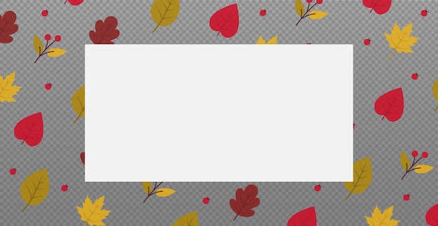 Jesienny szablon sieci web przezroczyste tło z miejscem na tekst Vector
