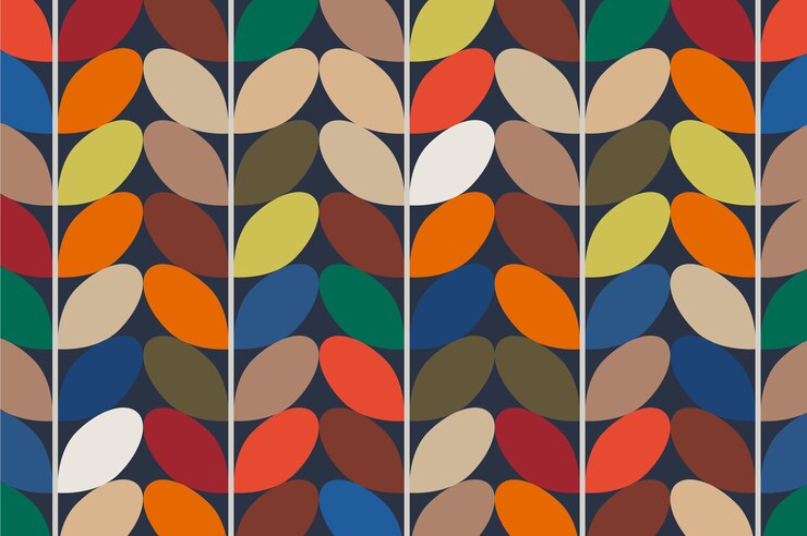 Wektor jesieński geometryczny wzór kolorowe liście i liście retro wektorowe tło i ilustracja abstrakcyjny szablon projektu dla broszur ulotki czasopisma wizytówki okładka książki plakat