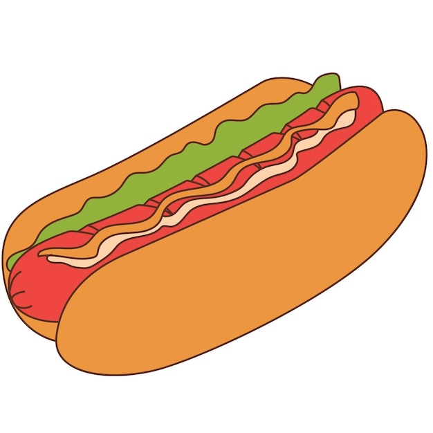 Jest Hot Dog Z Ketchupem Musztardowym I Musztardą.