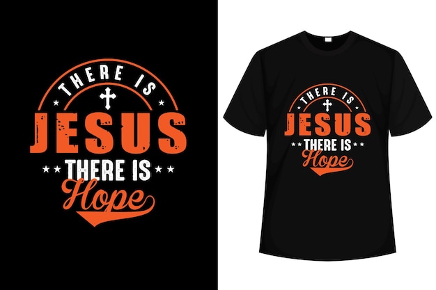 Plik wektorowy jest jezus, istnieje nadzieja typografii t shirt design vector
