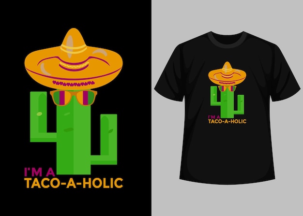 Jestem Projektem Koszulki Z Typografią Taco-a-holic