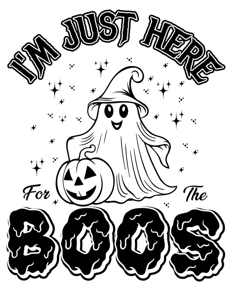 Wektor jestem tu tylko dla boos halloween zabawny projekt koszulki