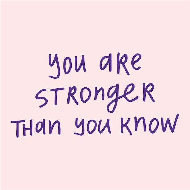 Jesteś silniejszy niż wiesz odręcznie z cytatem z markera