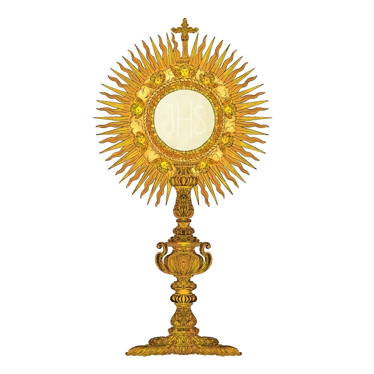 Wektor jezus eucharystia katolicka ilustracja pierwsza komunię świętą święty kielich
