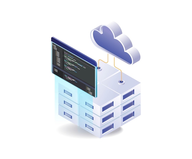 Plik wektorowy język programu hostingowego serwera w chmurze