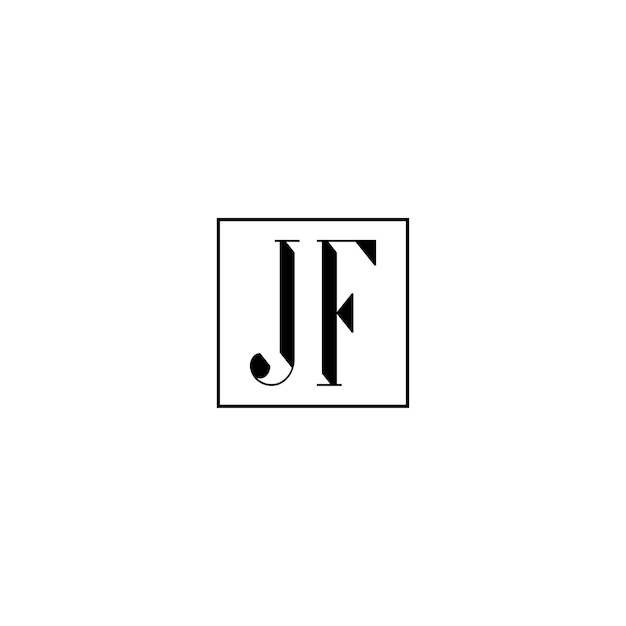 Plik wektorowy jf monogram logo design list tekst nazwa symbol monochromatyczne logotyp alfabet znak proste logo