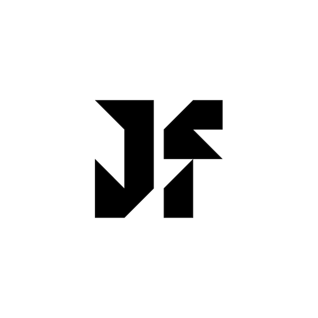 JF monogram logo projekt litery tekst nazwa symbol monochromatyczny logo alfabet znak prosty logo
