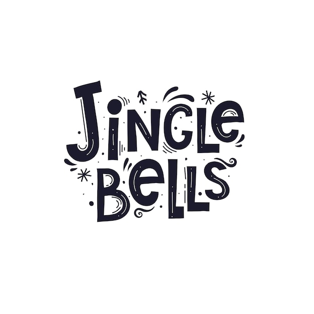 Jingle Bells Rysunek Odręczny Napis