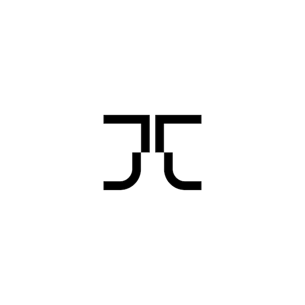 Jj Monogram Logo Projekt List Tekst Nazwa Symbol Monochromatyczne Logotyp Alfabet Znak Proste Logo