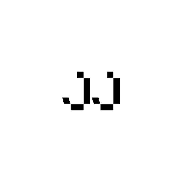 JJ monogram logo projekt list tekst nazwa symbol monochromatyczne logotyp alfabet znak proste logo