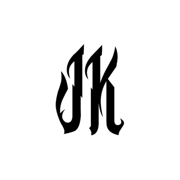 JK monogram logo projekt list tekst nazwa symbol monochromatyczne logotyp alfabet znak proste logo