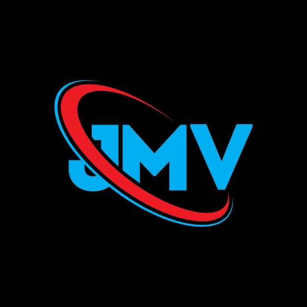 JMV logo JMV letter JMV letter logo design inicjały JMV logo powiązane z okręgiem i dużymi literami monogram logo JMV typografia dla biznesu technologicznego i marki nieruchomości