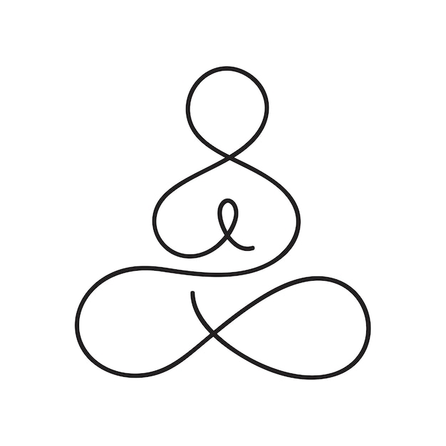 Plik wektorowy joga lotosu poza ikona wektor koncepcja logo medytacja joga minimalny symbol medytacja spa