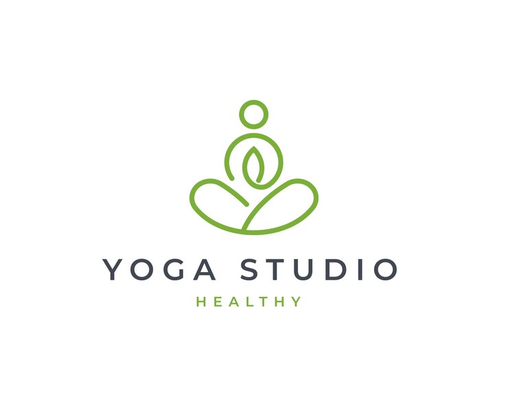 Wektor joga studio wellness logo z czystymi i eleganckimi liniami w stylu projektowania ilustracji wektorowych